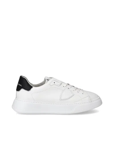 PHILIPPE MODEL TEMPLE LOW MAN SNEAKERS WHITE/BLACK