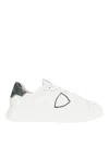 Philippe Model Tres Temple Low In Black And White Leather In White