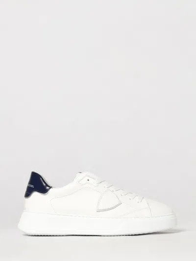 Philippe Model Temple Low Smooth Calfskin Low-top Sneakers With Shield Logo In Multi