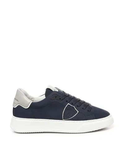 Philippe Model Nubuck Leather Sneakers In Blue