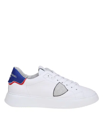 Philippe Model Temple Low Sneakers In Leather In White