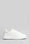 Philippe Model Temple Low Sneakers In White Leather In White