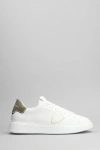 PHILIPPE MODEL TEMPLE LOW trainers IN WHITE LEATHER