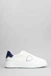 PHILIPPE MODEL TEMPLE LOW SNEAKERS IN WHITE LEATHER