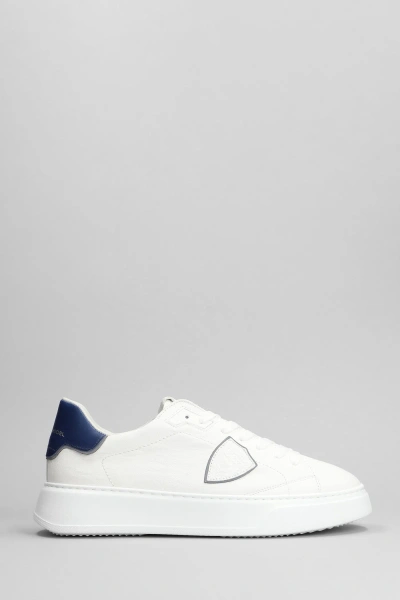 Philippe Model Temple Low Sneakers In White Leather