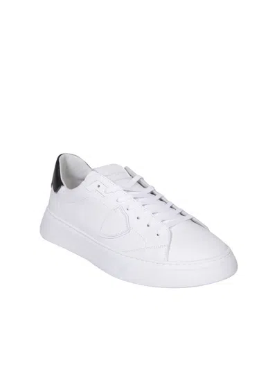 Philippe Model Temple White Black Leather Sneaker In White/black