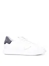 Philippe Model Temple White Black Leather Sneaker In Blue