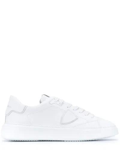 PHILIPPE MODEL 'TEMPLE' SNEAKERS IN WHITE CALFSKIN PHILIPPE MODEL