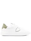 Philippe Model Low Leather Trainers Green Suede In Weiss