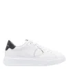 Philippe Model Low Top Leather Sneakers With Perforated Patch In White