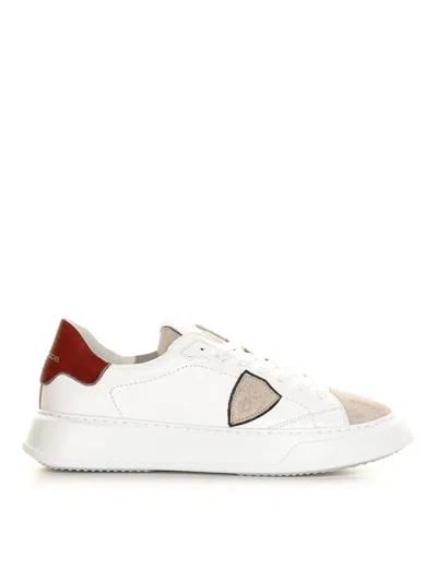 Philippe Model Temple Veau Leather Sneakers In White