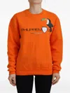 Philippe Model Orange Printed Long Sleeves Pullover Sweater In Orange