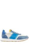 Philippe Model Paris Leather And Fabric Sneakers In Blue