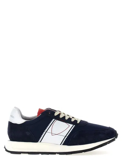 Philippe Model Tour Low Sneakers In Blu E Bianco