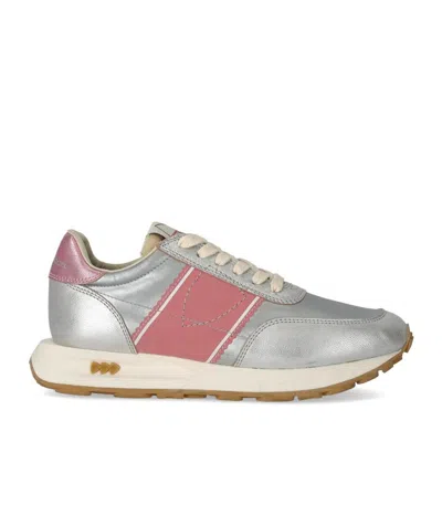 Philippe Model Tour Low Vintage Metal Argent Rose Sneaker In Silver