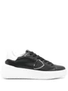 Philippe Model Tres Temple Leather Sneakers In Black