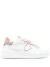 Philippe Model Tres Temple Leather Sneakers In White
