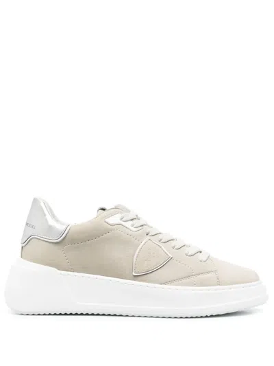 Philippe Model Tres Temple Low-top Sneakers In Grey