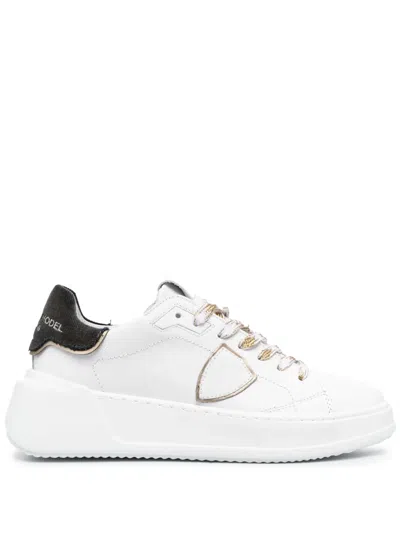 Philippe Model Tres Temple Low-top Sneakers In Weiss