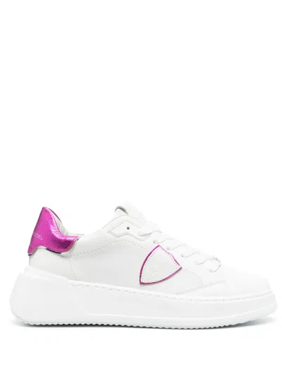 Philippe Model Woman Sneakers White Size 8 Leather In Bianco Neutri