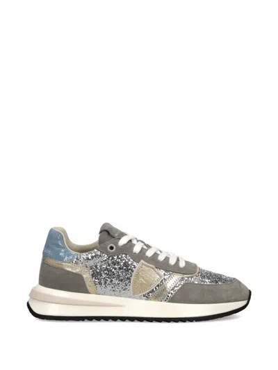 Philippe Model Tropez 2.1 Glitter-embellishment Sneakers In Gray