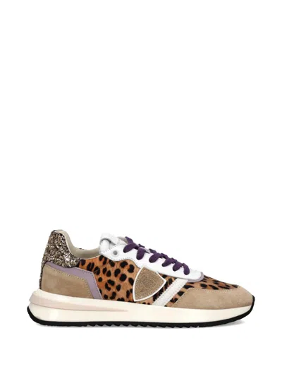 Philippe Model Tropez 2.1 Low Leopard-print Sneakers In Black