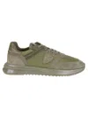 Philippe Model Green Sneakers With Textured And Smooth Design