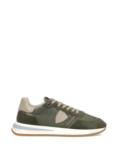 Philippe Model Tropez 2.1 Panelled Lace-up Sneakers In Green