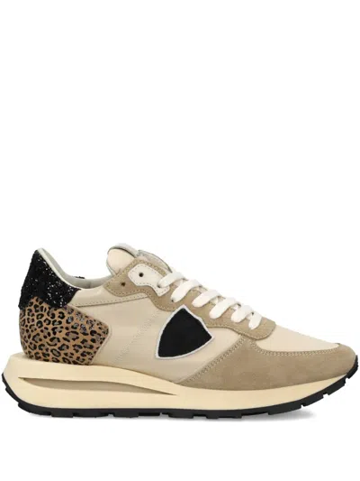Philippe Model Tropez Haute Animal-print Sneakers In Brown