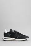 Philippe Model Tropez Haute Low Sneakers In Black Suede And Fabric In Black