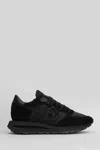 Philippe Model Tropez Haute Low Sneakers In Black Suede And Leather In Black