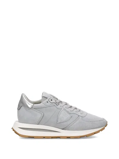 Philippe Model Tropez Haute Metallic Panel Sneakers In Gray