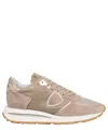 Philippe Model Sneaker In Breathable Technical Fabric And Suede In Beige