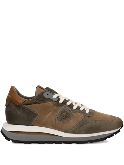 Philippe Model Tropez Haute Suede-panelled Sneakers In Brown