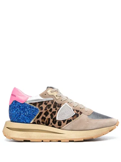 Philippe Model Tropez Leather Low-top Sneakers In Neutrals