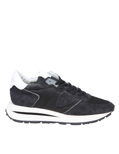 Philippe Model Tropez Sneakers In Suede And Nylon Color Black