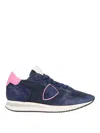 Philippe Model Premium Leather And Goat Leather Sneakers With Elegant Design And Unmatched Comfort In Blue