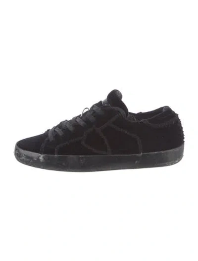 Pre-owned Philippe Model Velvet Sneakers In Blue
