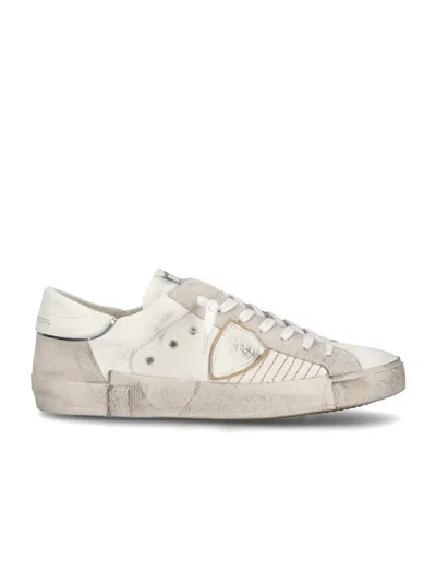 Philippe Model Vintage-inspired Low-top Sneakers In White