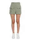 Philippe Model Buttoned Cargo-pockets Shorts In Green