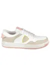 Philippe Model White And Pink Lyon Low Sneakers In White