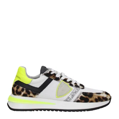 Philippe Model White Fabric Sneakers
