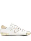 Philippe Model Prsx Low Sneakers In White Suede And Leather