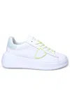Philippe Model Tres Temple Low In White And Yellow Leather In White