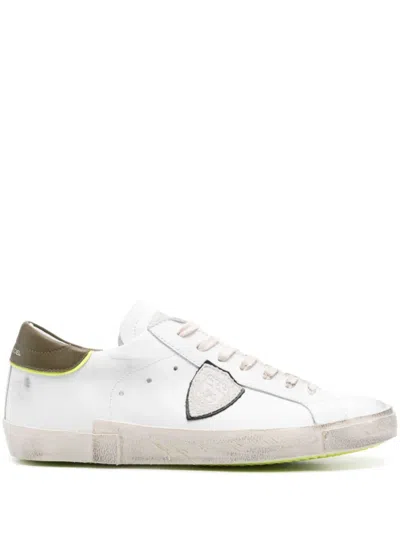 Philippe Model Prsx Sneakers In White Suede And Leather
