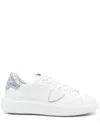 Philippe Model White 'temple' Sneakers In Leather With Paillettes