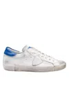 Philippe Model Prsx Low Sneakers In Leather Color White And Bluette In White