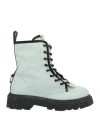 Philippe Model Woman Ankle Boots Light Green Size 7 Soft Leather In Green