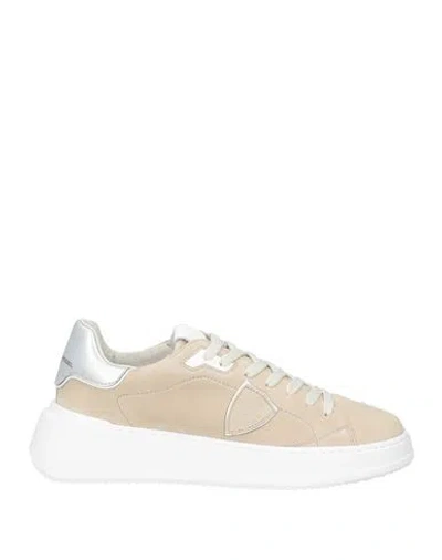 Philippe Model Woman Sneakers Beige Size 10 Leather