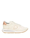 Philippe Model Woman Sneakers Beige Size 6 Leather, Textile Fibers In Beige